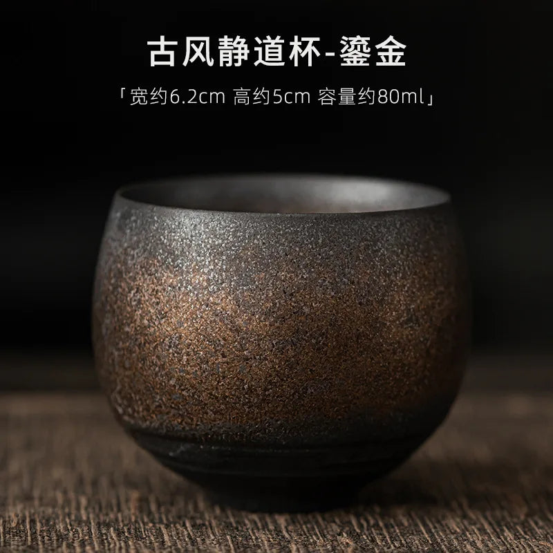 Mini Creative Coffee Cup 80ml Retro Durable Coarse Ceramic Tea Cup Mug