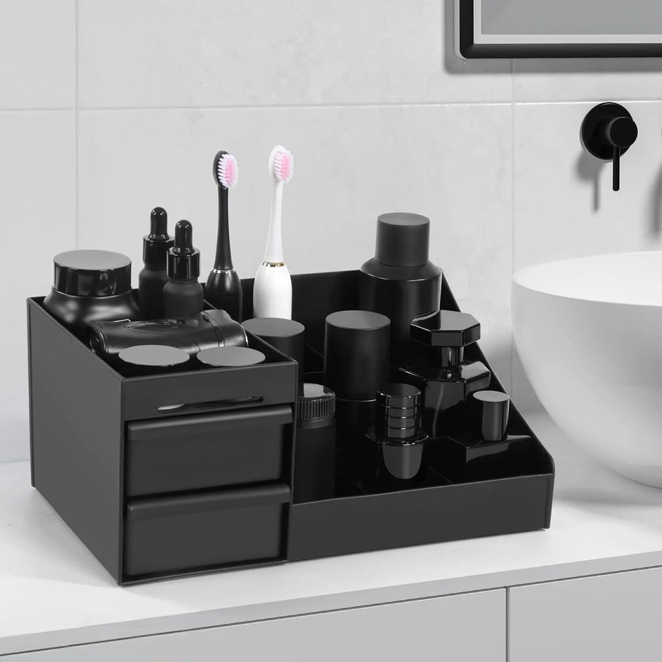 Cologne Organizer For Men, Cologne Holder For Dresser, Perfume Stand, Bathroom Countertop Organizer With Drawers Counter Storage