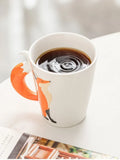 360ML 3D Fox Ceramic Cups Cartoon Animal Pattern Coffee Mugs Afternoon Tea Anti-scalding Milk Mug Home Office Kid Gifts Cup