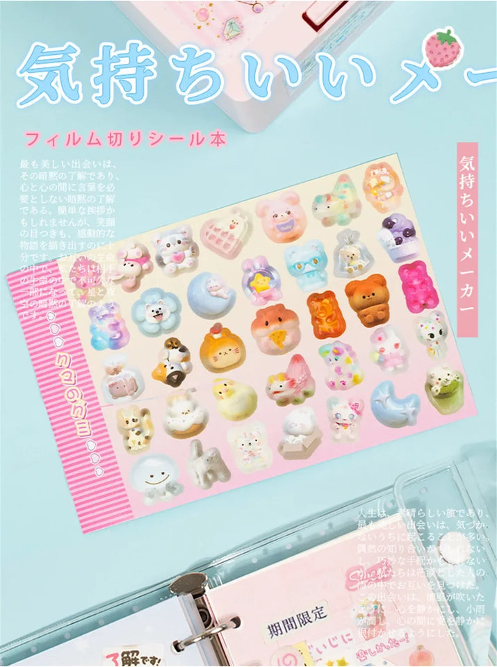 New 1Style 72Pcs/bag Good Mood Maker Cut Film Sticker Book Handbook Scrapbook Phone Case Photo Frame Calendar DIY