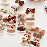 Coffee Warm Color Cute Cartoon Princess Hairpins Children Girls Kid Hair Clips Barrettes Accessories Hairclip Headwear Headdress
