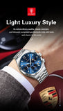 POEDAGAR Fashion Functional Man Wristwatch Luminous Week Date Business Watch For Men Stainless Steel Sports Men's Quartz Watches