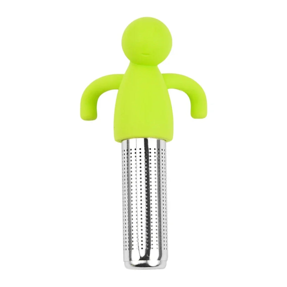 1PC Reusable tea maker Stainless steel tea filter Kitchen Restaurant Garden Accessories Creative humanoid tea filter