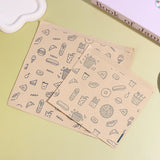 50Pcs Greaseproof Paper Bag, Kraft Paper Bag Food Wrapping Bag Disposable Packaging Baking Paper Plate Mat Kitchen Accessories
