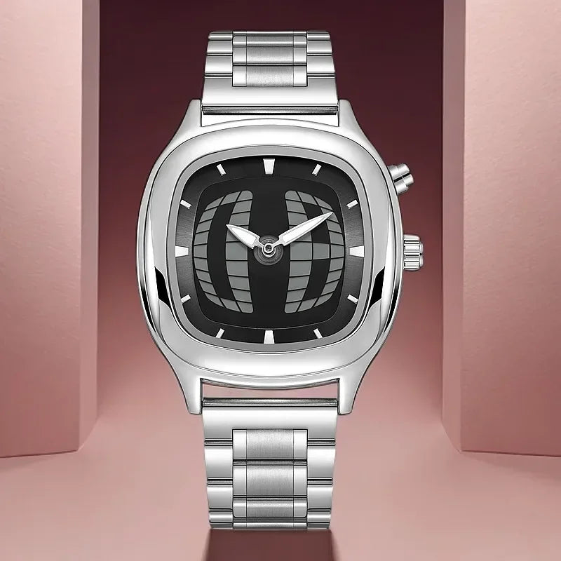 Business AAA Quartz Watch Color Square Y2K Pointer Number Dual Display Steel Personalize Hot Watches Men Dynamic Design Clcok