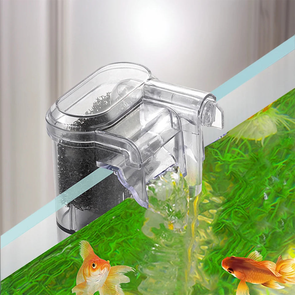 Fish Tanks Suspended Filter 2.5W 250H/L Hang Up Filter Oxygen Water Pump USB Mini Filter Aquarium Fish Tank Filter Water Purifie