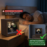 Watch Winder for Automatic Watches Box Storage 3 Slots Mechanical Watch Case Black Walnut Wood Safe Display Box LED Light