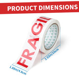 48mm×50M Packaging Tape Roll: Made of PP Material with Fragile Warning Reminder, Adhesive for Marking & Securing