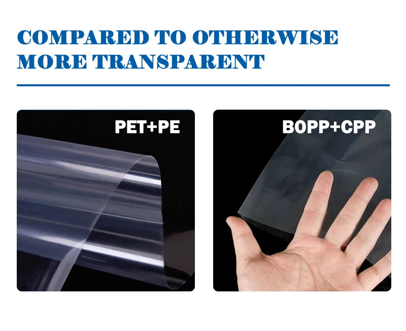 16cm high transparent composite film plastic film BOPP+CPP fully automatic packaging machine packaging roll film