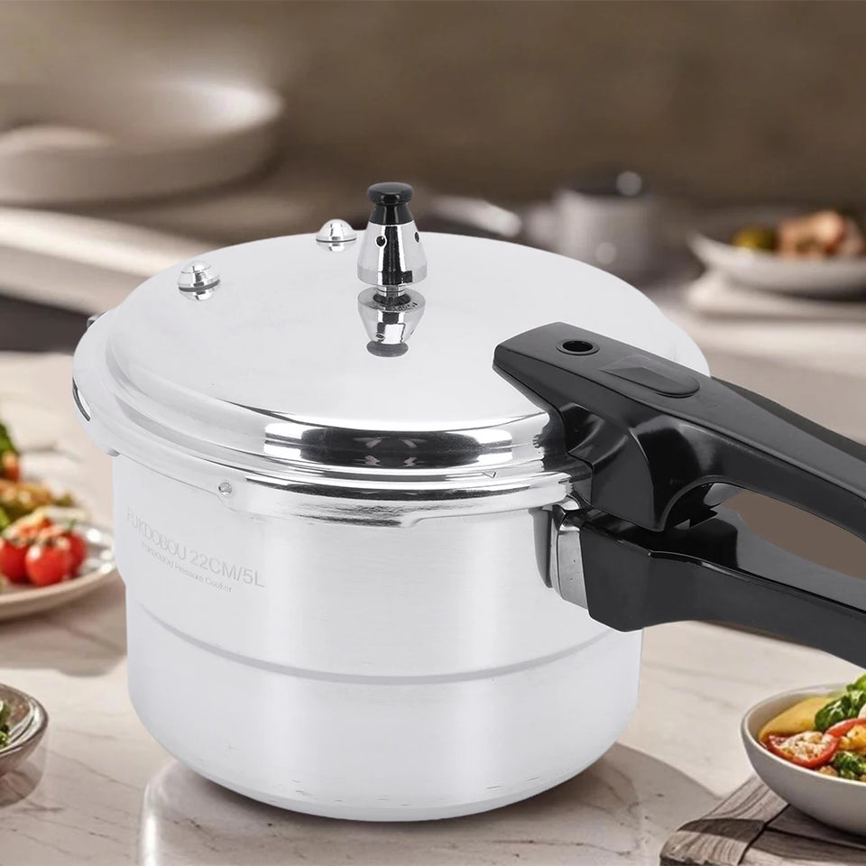 Aluminum Pressure Cooker with Steaming Plate Pressure Cooker Household Stovetop Pressure Canner for Gas and Induction Stoves