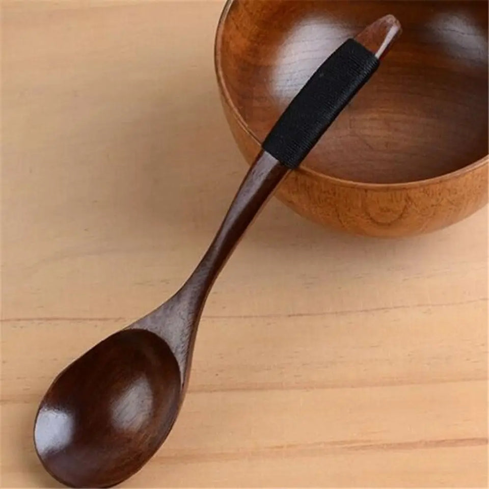 Coffee Handmade Hand-made Catering Scoop Wood Tableware Kitchen Tool Soup Spoon Wooden Spoon Cooking Utensil