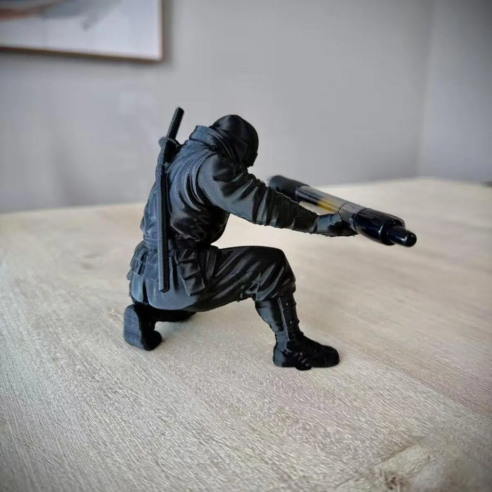 1pc/3pcs 3d Printed Ninja Pen Holder Unique Figurine Stationery Organizer Pencil Figurines Desk Decor Craft For Pen Storage Gift
