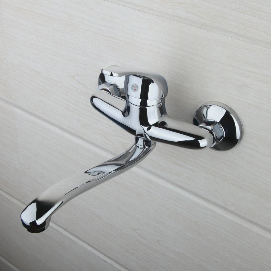 KEMAIDI Antique Brass Bathtub Basin Sink Mixer Tap Single Handle Wall Mounted 360 Rotated Bathroom Basin Sink Mixer Faucet