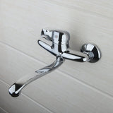 KEMAIDI Antique Brass Bathtub Basin Sink Mixer Tap Single Handle Wall Mounted 360 Rotated Bathroom Basin Sink Mixer Faucet
