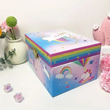 Unicorn Clockwork Music Box Jewelry Storage Box Desk Organizer Cute Little Girl Gift Ring/Necklace/Bracelet/Earring Storage Case