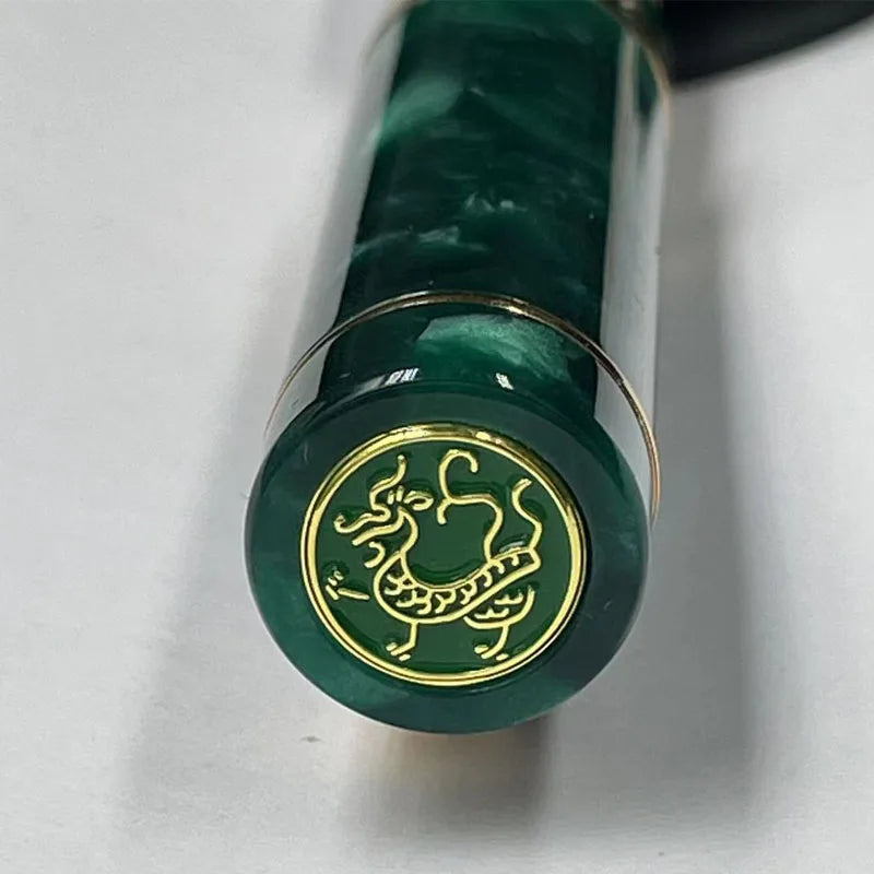 Lemon M2S China Four Great Beasts Acrylic Piston Fountain Pen Blade Long Knife Nib Hand-Polished Writing Luxury Stationery Gift