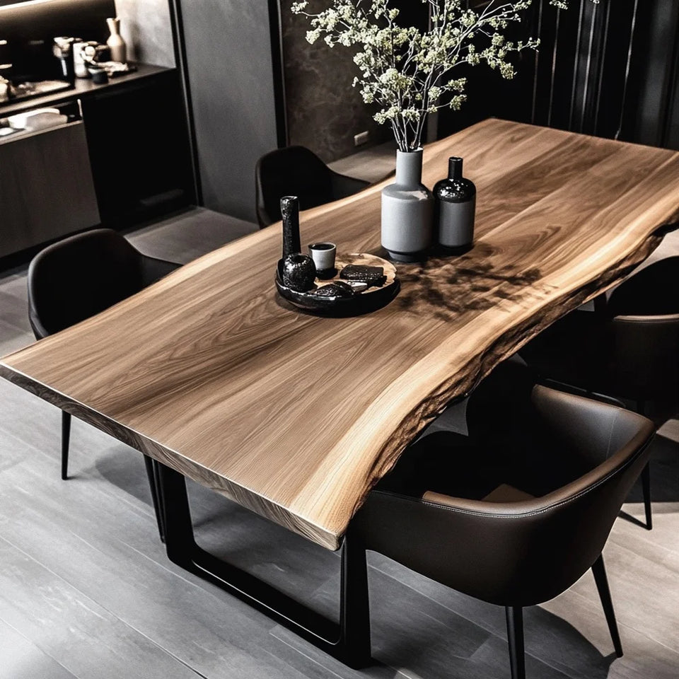 Hotel Restaurant Wooden Dining Table Set 8 Seater Solid Wood Dining Table