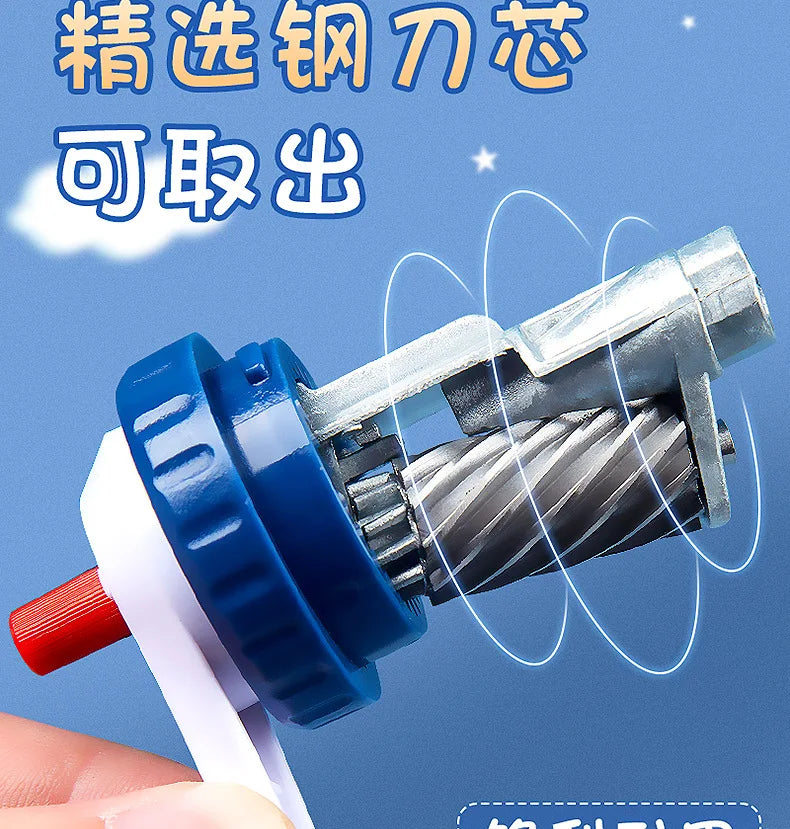 Cartoon Astronaut Pencil Sharpener Student Pencil Sharpener Hand Crank Manual Sharpener Adjustable Thickness Cute Pencil Cutter