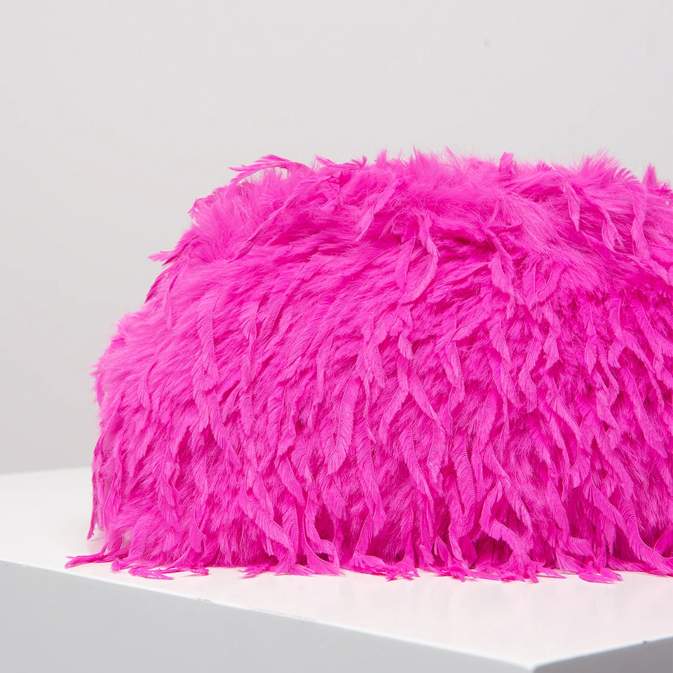 Dopamine-style clip bag, Y2K plush clutch bag, candy-colored women's purse, dinner dress clutch