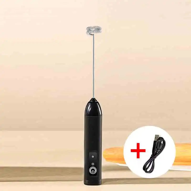 hot Electric Milk Frother Portable Egg Beater Hand Held Coffee Whisk Foam Mixer Rechargeable Kitchen Household Milk Foamer