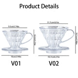 Transparent hand brewed coffee filter cup, home drip coffee filter, coffee enthusiast brewing equipment