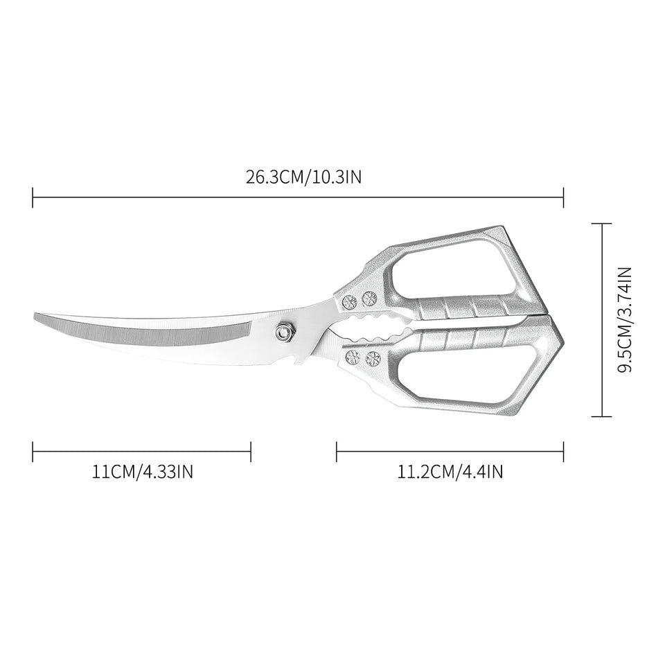 Stainless Steel Kitchen Shears for Meat Fish and Poultry Commercial Kitchen Equipment Lightweight yet Durable Construction