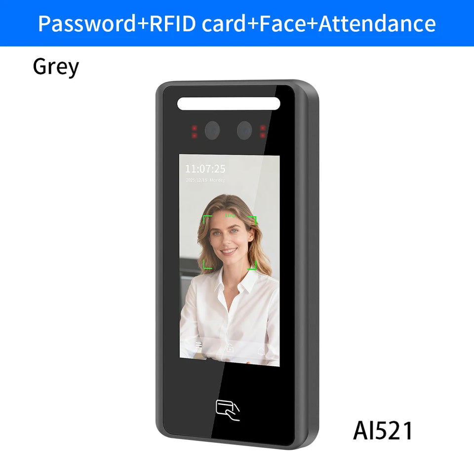 AI-Powered Biometric Fingerprint and Face Recognition 4.3in Turnstile Card Reader for Time Attendance and Access Control