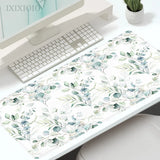 Mouse Pad Gaming Green Plant Leaves XL Custom Computer Mousepad XXL Playmat Natural Rubber Office Carpet Soft Desktop Mouse Pad