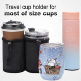 Luggage Cup Holder Travel Essentials Cup Holder Hands-Free Drink Holder with 2 Coffee Mugs Suitcase Drink Bag Travel Luggage Acc