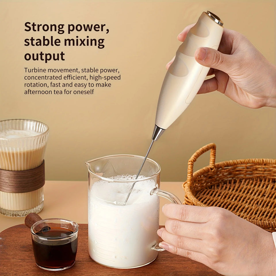 2025 New Stylish Multifunctional Handheld Electric Mixer  Battery Operated Dual-head Whisk for Cappuccino, Matcha, Eggs, Lattes