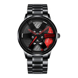 New Top Men Stainless Steel Watches Mens Car Wheel Hub Leather Quartz Watch For Male Military Sport Watch Relogio Masculino Hot