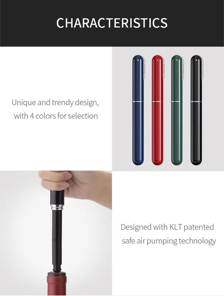 Portable Handheld 2-in-1 Air Pressure Wine Opener with Air Pump And Cork Remover Foil Cutter Compact Desktop Cicerone for Party