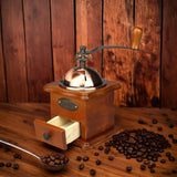 Antique Manual Coffee Grinder Hand Crank Bean Mill Classic Wooden Ceramic Burr Spice Muller Retro vintage Adjust Coffee Machine