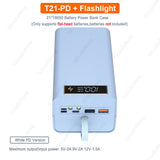 DIY Shell Case 18650 Battery Storage Box Holder USB 21*18650 Power Bank Battery Box Support Quick & Wireless Charger