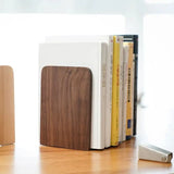 Sharkbang 2pcs/Pair Walnut Solid Wood Book Holder Shelf Desk Books Storage Organizer Bookends School Stationery Supplies