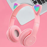 Wireless Bluetooth Headphones Cat Ear Gaming Headset Glow Light Helmets Cute Sports Music Headsets For Children Girl Gifts