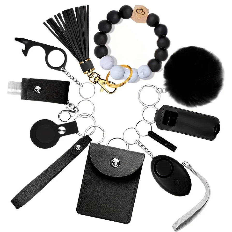 Self Defense Security KeychainSafety Keychain Full Set Set with Personal Alarm Protective Keychain Accessories for Women Girls