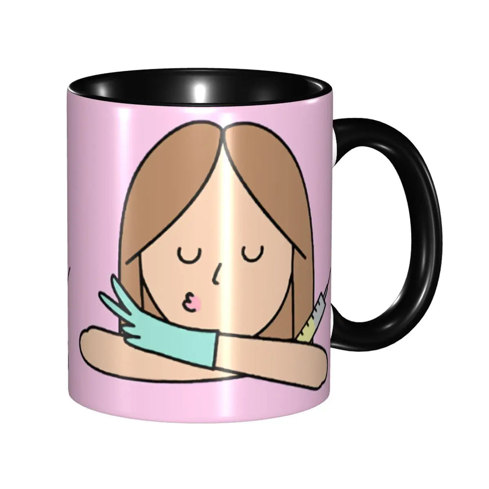 Pink Doctor Nurse Coffee Mugs DIY Customized Enfermera En Apuros Ceramic Milk Tea Mug Cup