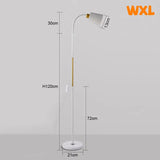 Floor Lamp Simple Floor Lamp Floor Light Wrought Iron LED Standing Lamp Adjustable Lamp Head Standing Reading Light for Living R