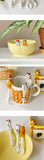 Ins Ceramic Coffee Mug Hanging Ear Mixing Scoop Ice Cream Dessert Scoop Hand-painted Three-dimensional Cat Hanging Scoop