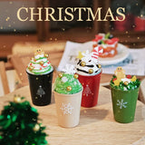 1/12 Dollhouse Christmas Latte Coffee Drink Cup Model Christmas Dollhouse Miniature Coffee Shop Decor Ornament Micro Photo Props