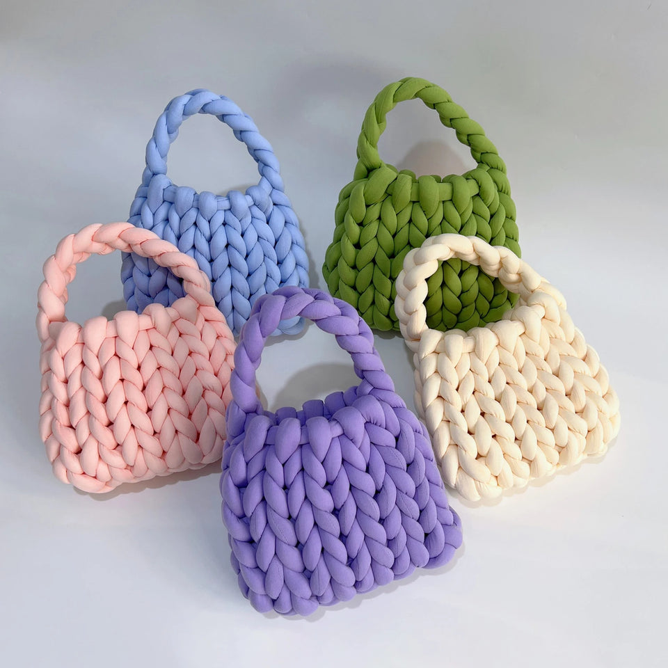 Women Crochet Bag Handbag Woven Chunky Shoulder Bag for Spring Summer,Women Shoulder Bag Handbag Beach Travel Underarm Bag