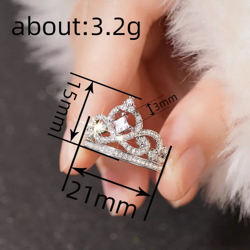 2026 New Personalized High-end Crown Ring for Women, Exquisite and Elegant, Niche Design Sense, Popular Fairy Sweet Style Ring
