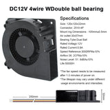 New GDB1232 2Pin 4Pin DC5V 12V 24V 120X120X32MM 12032 Large Air Volume Dual Ball Bearing BarbecueGrill Turbo Blower Cooling Fan