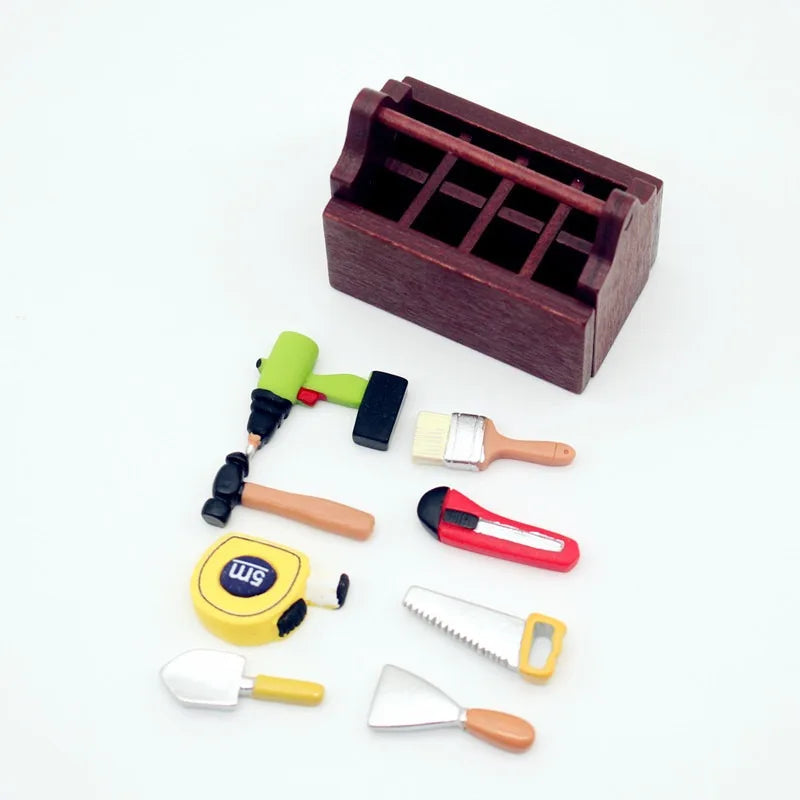 Dollhouse Mini Wooden Coffee Toolbox Miniature Food Play Scene Model Photography Decoration Small Ornaments