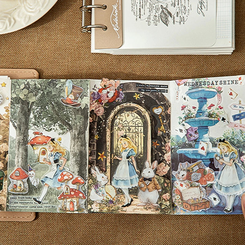 Mr.Paper 50Sheets/Book Fairy Tale Theme Die-cut PET Sticker Book DIY Journal Supplies for Phone Case Envelope Calendar Cup Decor