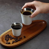 1pcs 80ml 160ml 250ml Mini Coffee Cups High Quality Stainless Steel Double Wall Heat-insulating Coffee Cups Portable Drink Cups