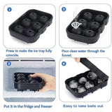 Ice Cube Tray Silicone Ice Ball Freezer Mold Square Ice Cube Maker with Lid 4/6/8 Grids for Whiskey Cocktail Coffee Accessories