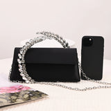 Luxury Diamond Evening Bag Clutch Satin Women Designer Handbags Crystal Silk Shoulder Crossbody Bags for Women Wedding Box Bag