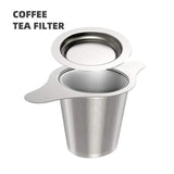 Tea Infuser Basket with Dual Handle Fine Mesh Stainless Steel Cup Loose Leaf Tea Funnel Strainer Tearoom Supplies